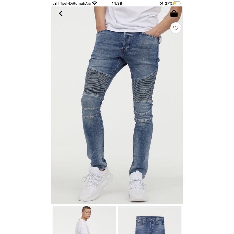 Skinny biker jeans h&m deals