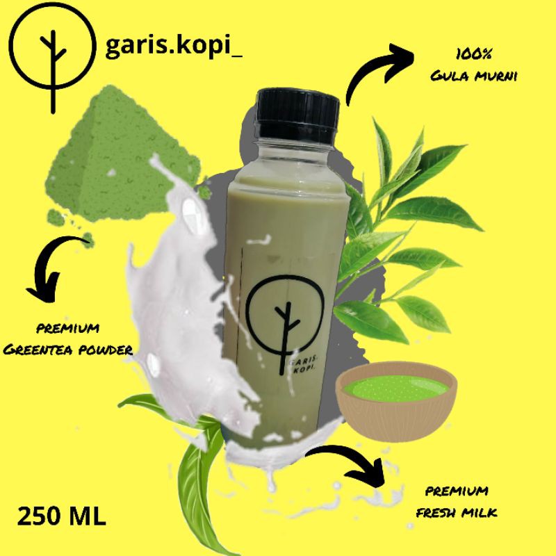Jual Matcha green tea Garis.Kopi_ kemasan botol 250ML | Shopee Indonesia
