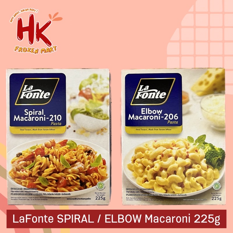 Jual La Fonte Spiral Elbow Macaroni 225 Gr Mie Pasta Kering Lafonte