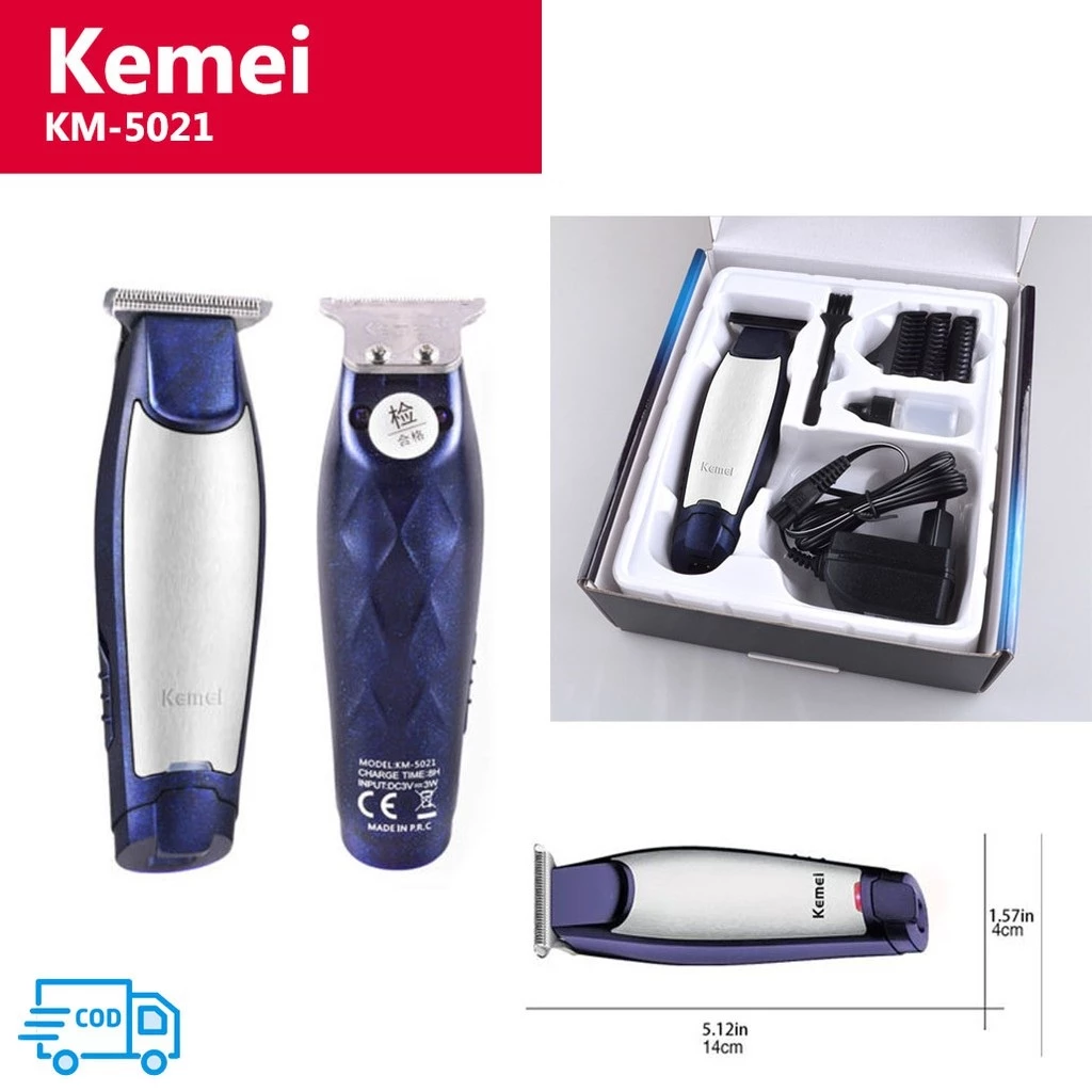 ORIGINAL Kemei KM 5021 Alat Mesin Cukur Rambut Kumis Jenggot Bulu Hidung Hair Clipper ISI ULANG | AutoStock