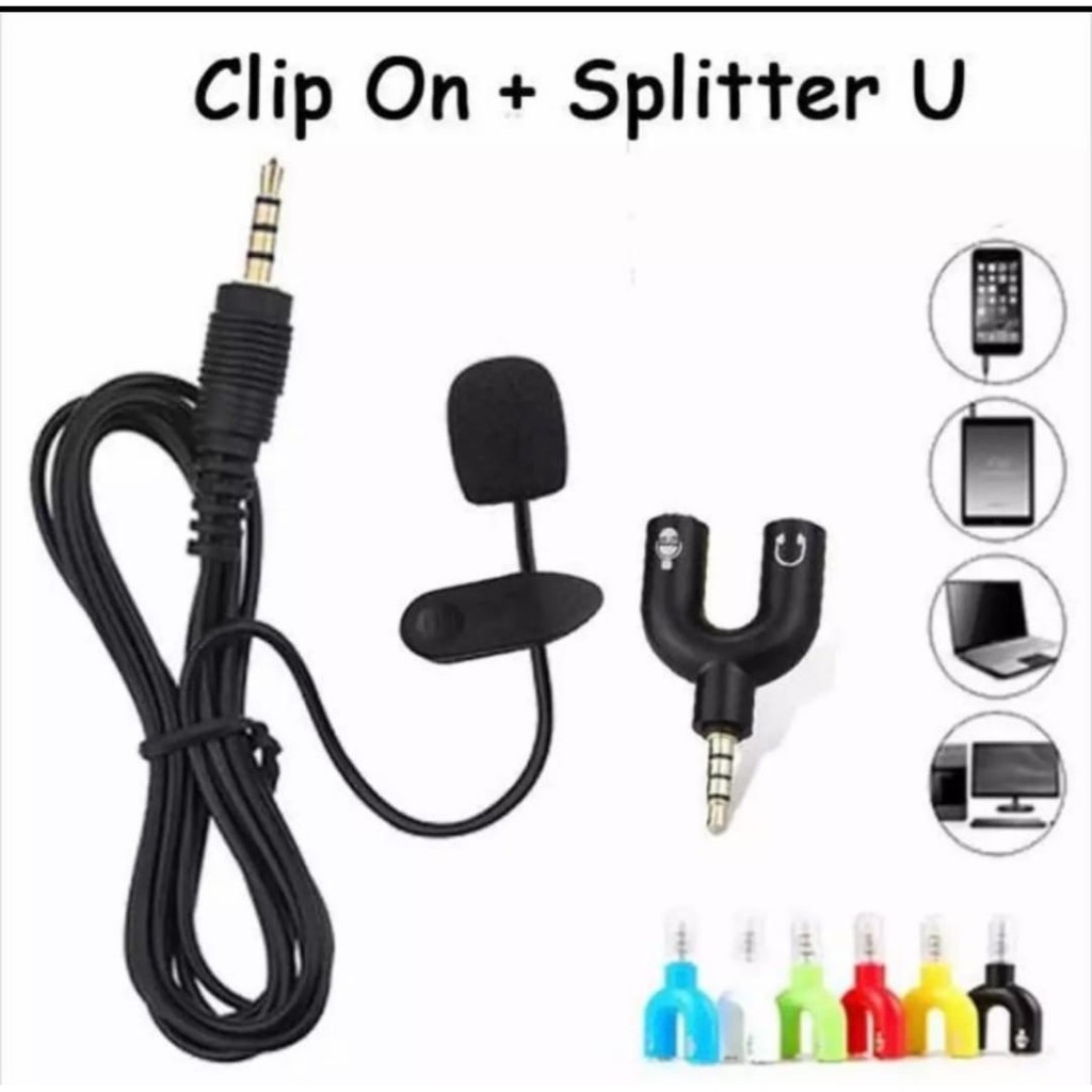 Jual Mic Clip On + Spliter HP Shopee Indonesia