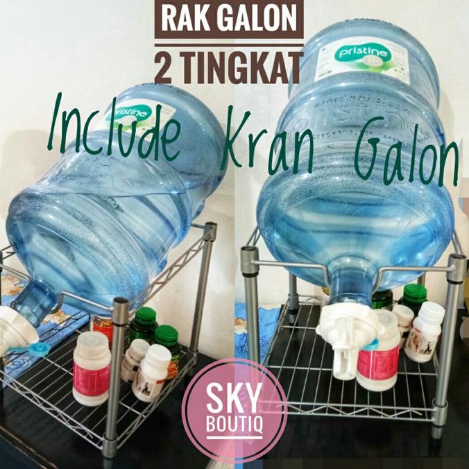 Jual Rak Galon 2 Tingkat Kran Air Galon Rak Besi 2tingkat Galon Meja Shopee Indonesia 1870