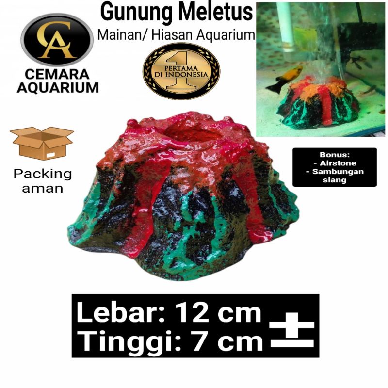 Jual hiasan aquarium/ aquarium/ gunung meletus/ mainan aquarium/ hewan ...