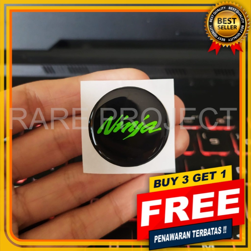 Jual NINJA STICKER EMBLEM TIMBUL UKURAN KALIPER REM MOTOR STIKER 3D ...