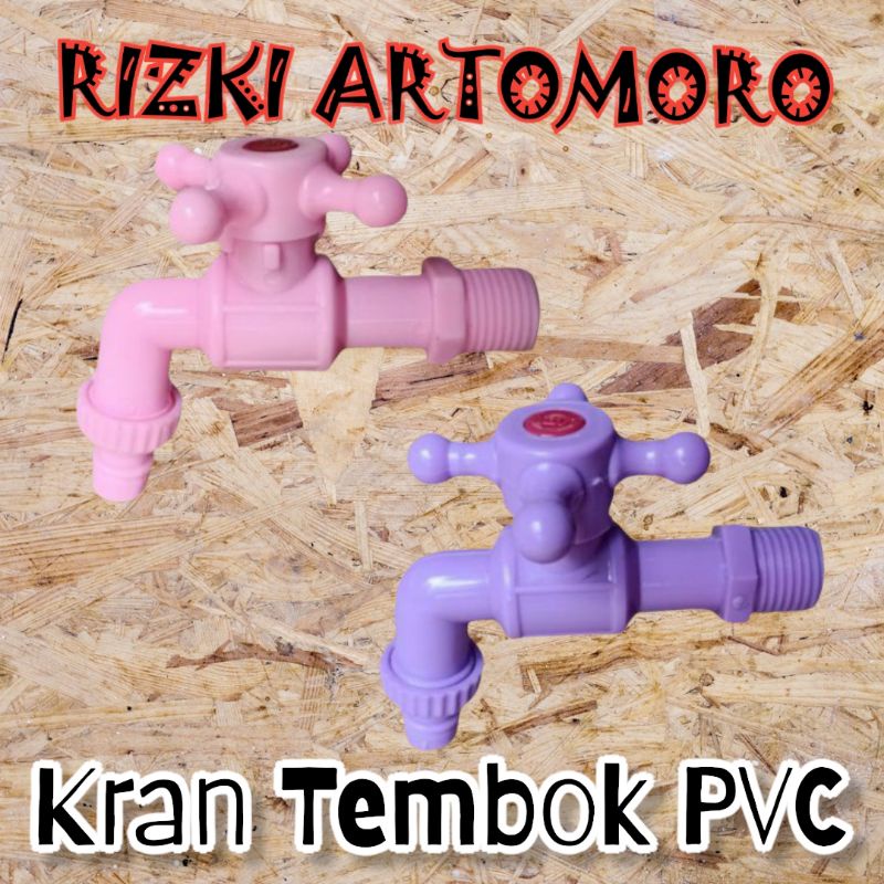 Jual Kran Tembok Taman Stabilo Model Engkol Baling Plastik Pvc Warna