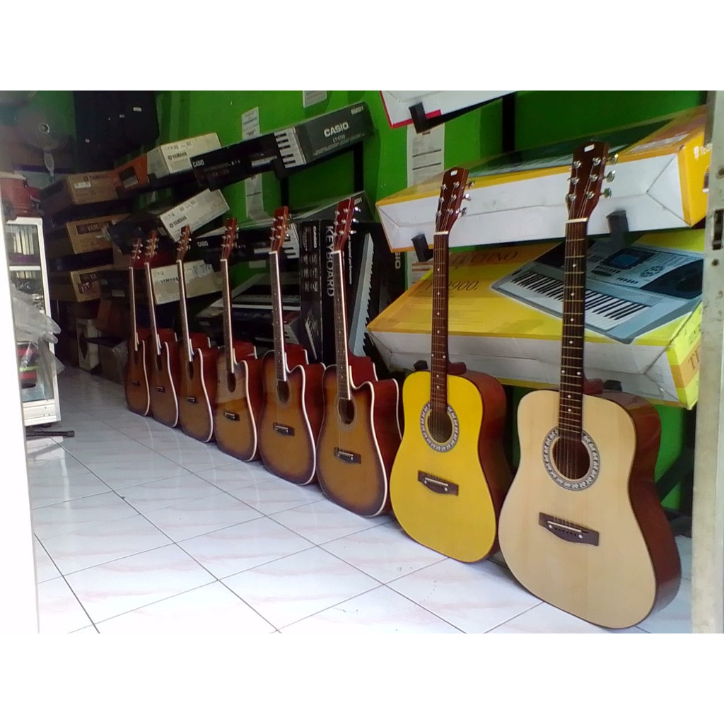Jual gitar akustik jumbo tanam besi string | Shopee Indonesia