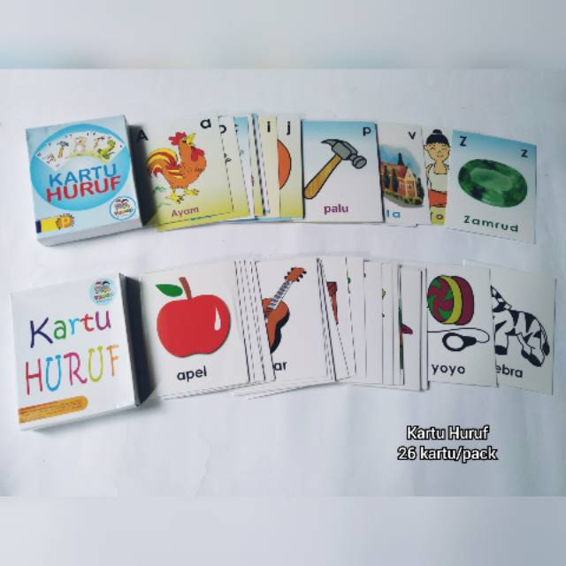 Jual Kartu Huruf / FlashCard Edukasi Anak Membaca Isi 2 Pack | Shopee ...