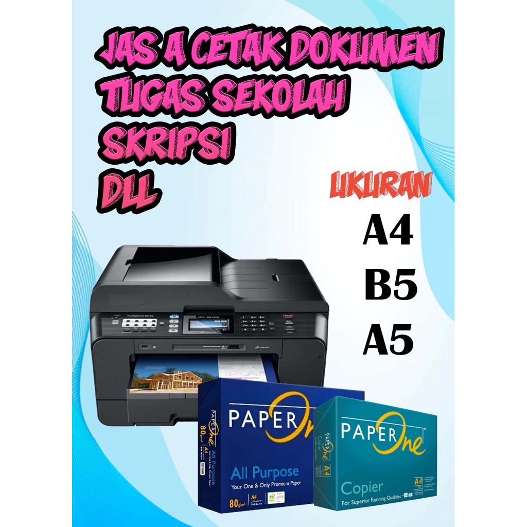 Jual Jasa Cetak Print Hitam Putih Warna Murah A4 75 Gr Jakarta