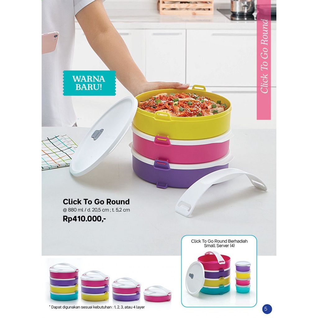 Jual TUPPERWARE ANTI TUMPAH ( CLICK TO GO ROUND REHEATABLE ) | Shopee ...