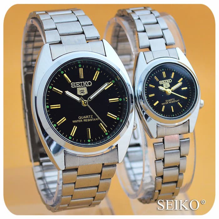 Jual JAM TANGAN COUPLE FREE BATERAI SEIKO 5 MURAH RANTAI PERMIUM