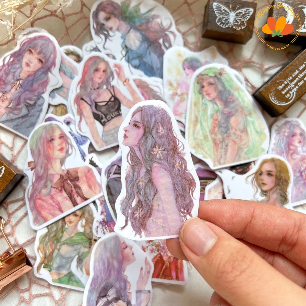 Jual Bloomingyourdays 10pcs Girl Sticker Pack Vol.2 Character Deco ...