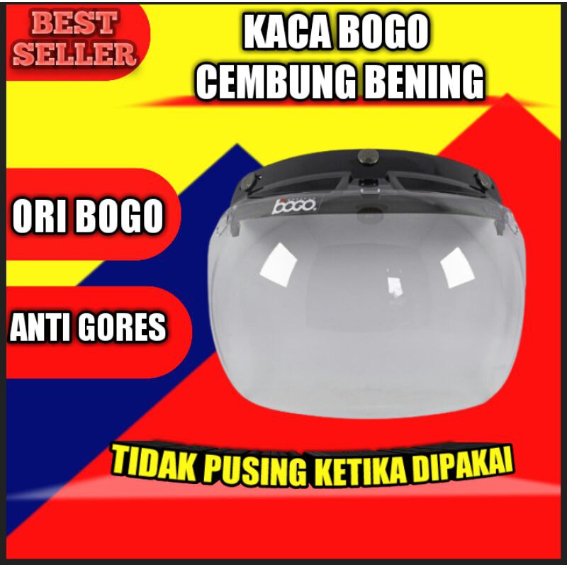 Jual Kaca Visor Helm Bogo Retro Cembung Bening Original Anti Gores