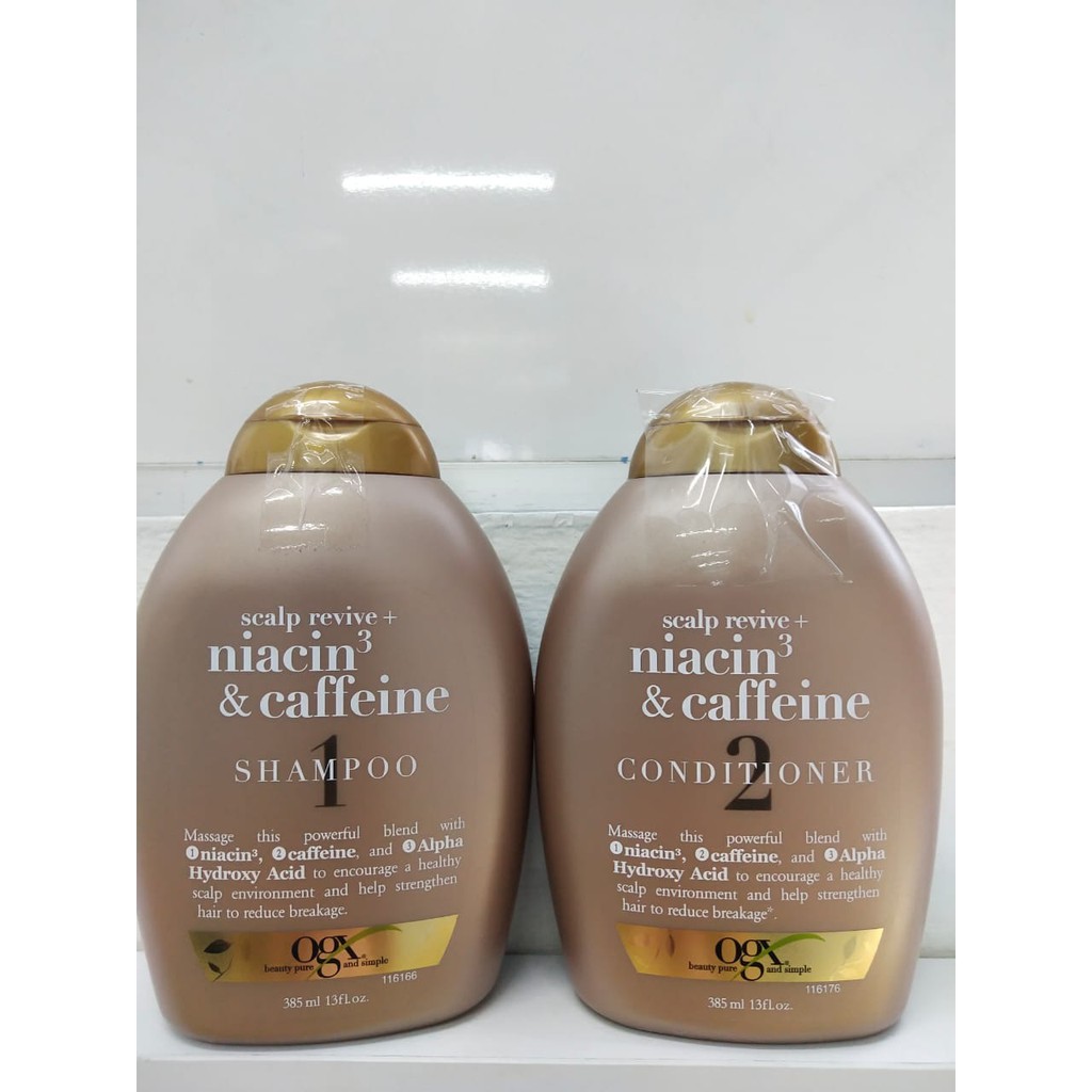 Jual OGX NIACIN & CAFFEINE SHAMPOO & CONDITIONER 2x385 mL Shopee