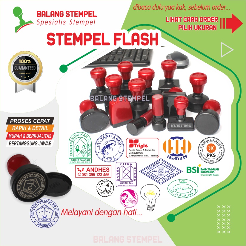 Jual Stempel Flash Warna Otomatis Custom Stampel Usaha Cap Toko ...