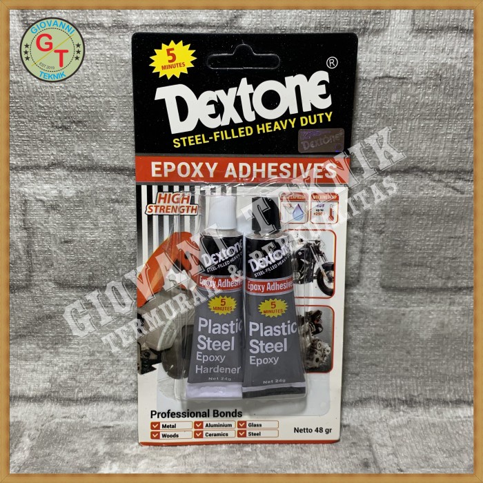 Jual Lem Besi Dextone 5 Menit 48 Gram Epoxy Hitam Putih | Shopee Indonesia