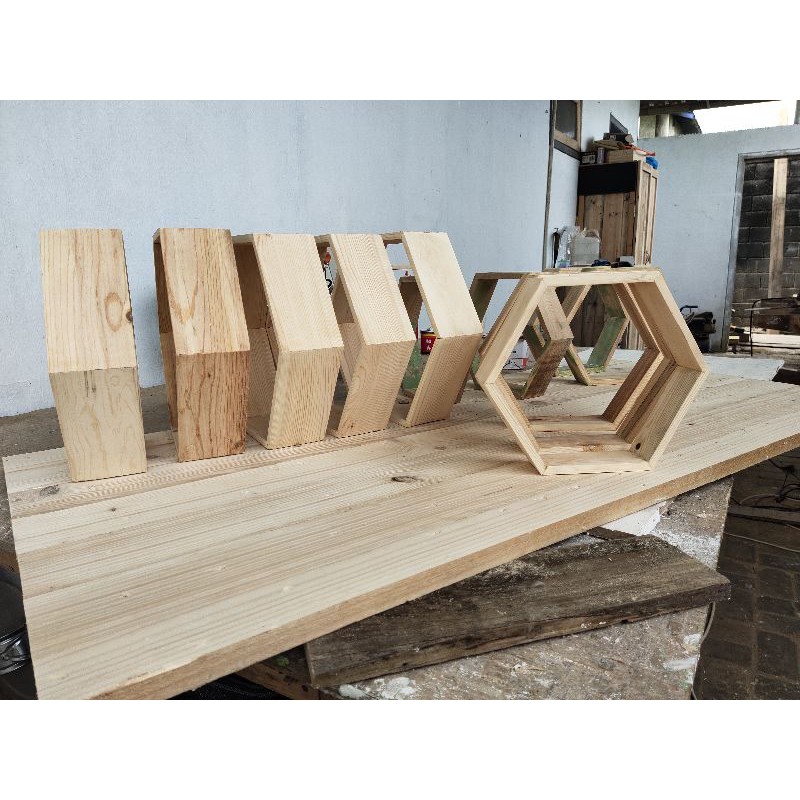 Jual Rak Hexagon /Hexagonal Rak Tebal 2 Cm/ Hiasan Dinding | Shopee ...