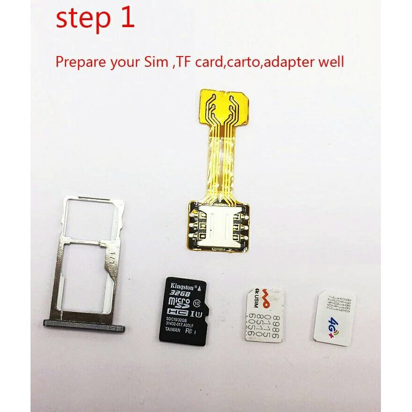 Jual Dual Sim Card Adapter Hybrid Sim Card Extender MicroSD Card ...