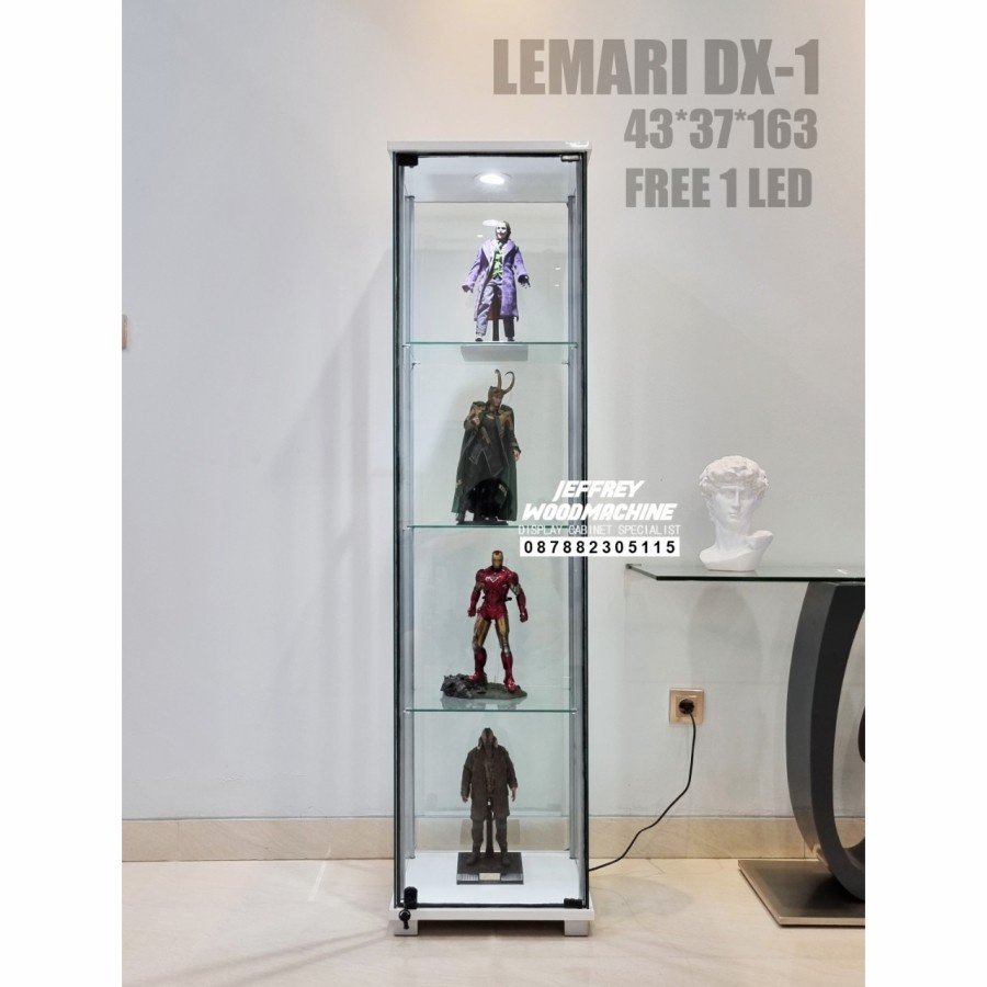 Jual Lemari Pajang Helm Kaca Minimalis Modern Action Figure Tas DX1 ...