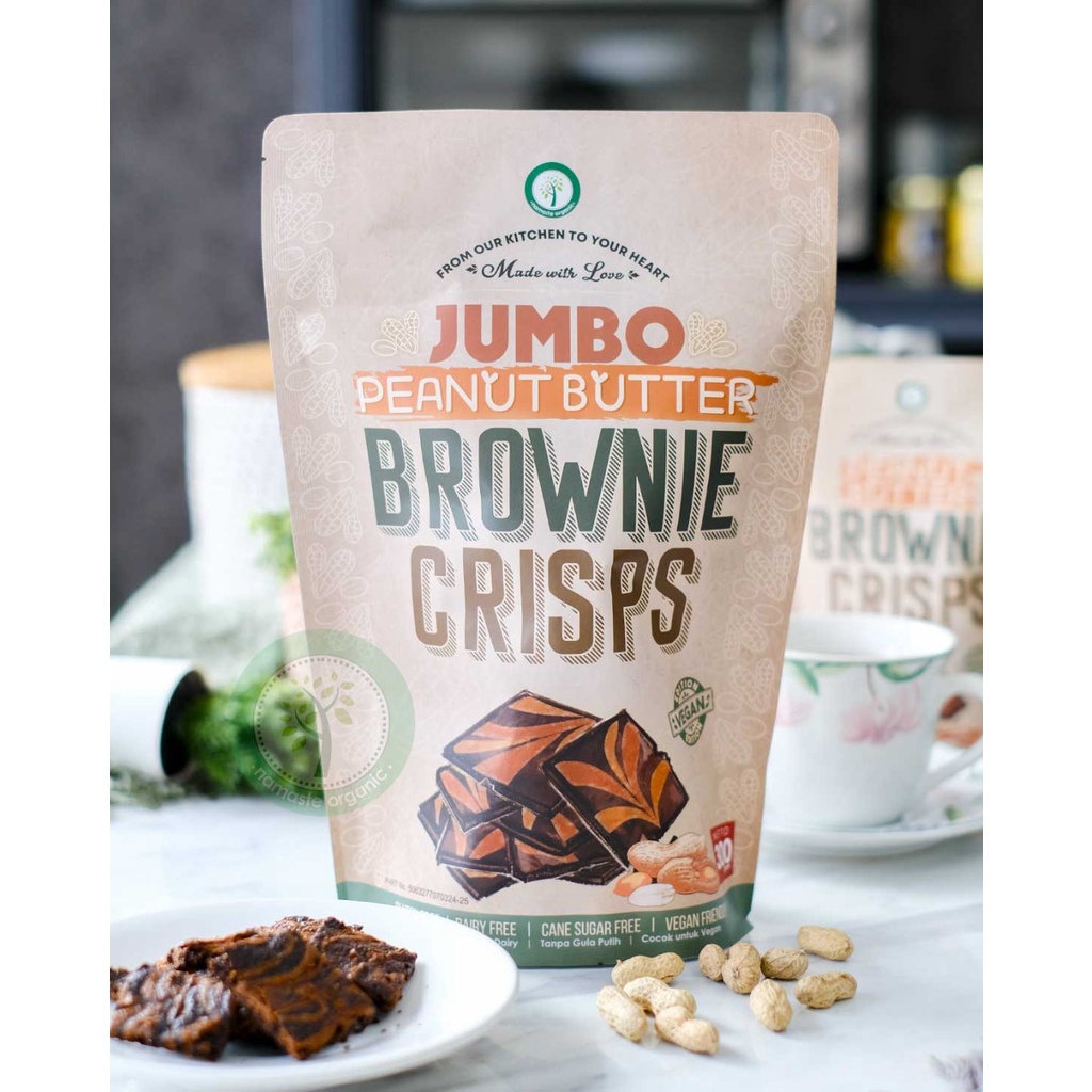 Jual BROWNIE CRISPS JUMBO VEGAN PEANUT BUTTER 300GR Shopee Indonesia