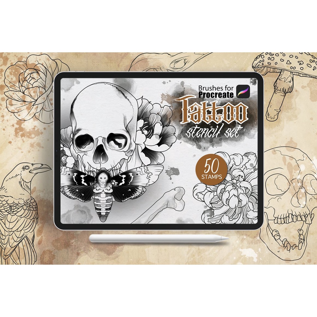 Jual Procreate Brush - Tattoo Basic Stencil Set | Shopee Indonesia