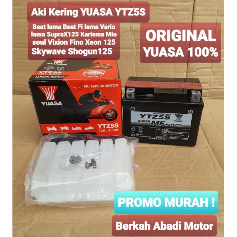 Jual [ORI 100%] Aki Motor Kering YTZ5S Original YUASA BATTERY | Beat