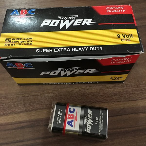 Jual Baterai 6F22 ABC Super Power 9 Volt | Shopee Indonesia