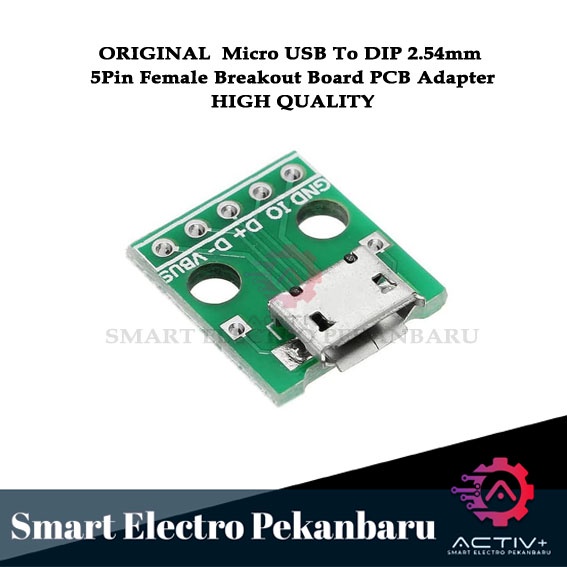 Jual HIGH QUALITY Micro USB To DIP 2.54mm 5Pin Female Breakout Board