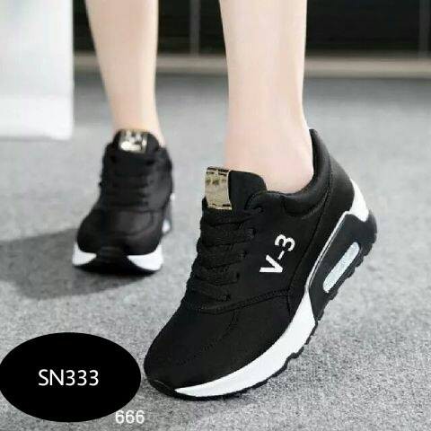 Jual SN333 ( SEPATU KETS HITAM WANITA ) | Shopee Indonesia