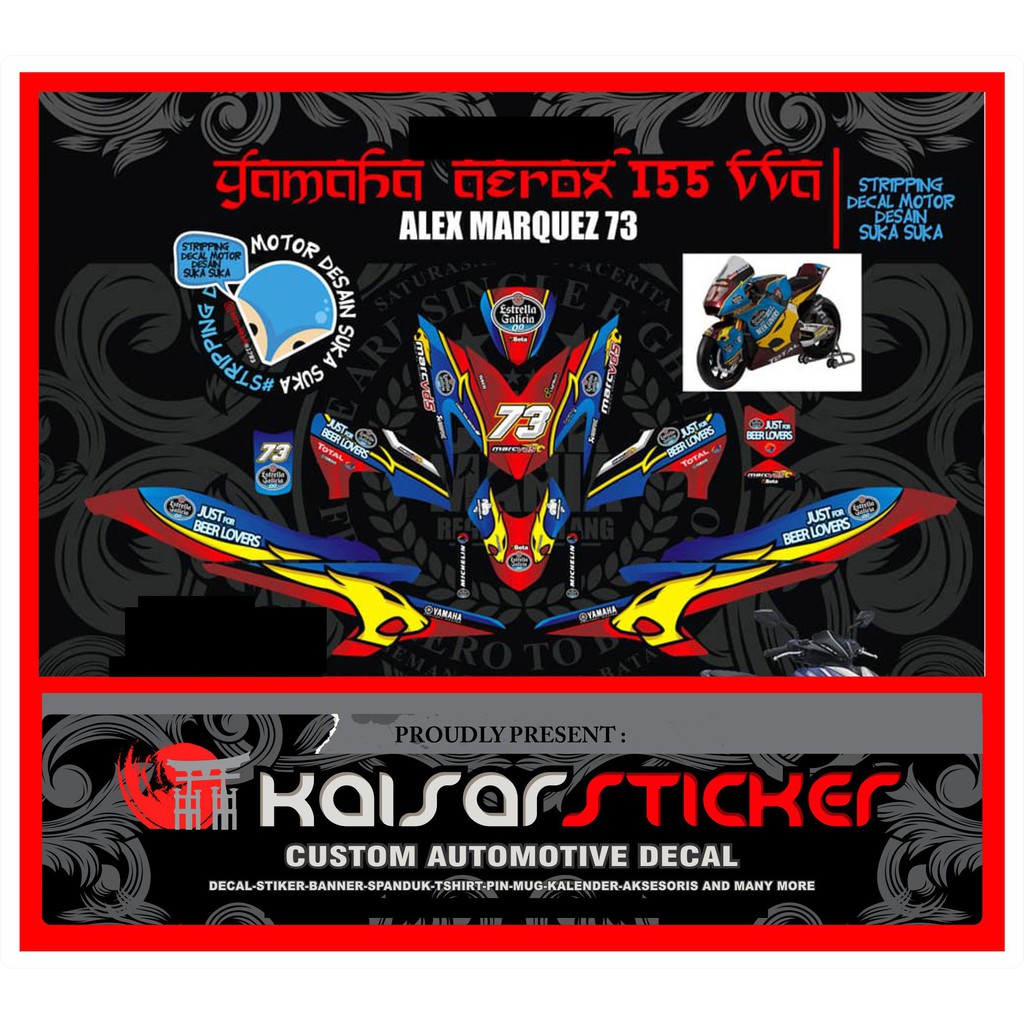 Jual Sticker Striping Motor Aerox Stiker Decal Aerox Design Franco Full Body Shopee