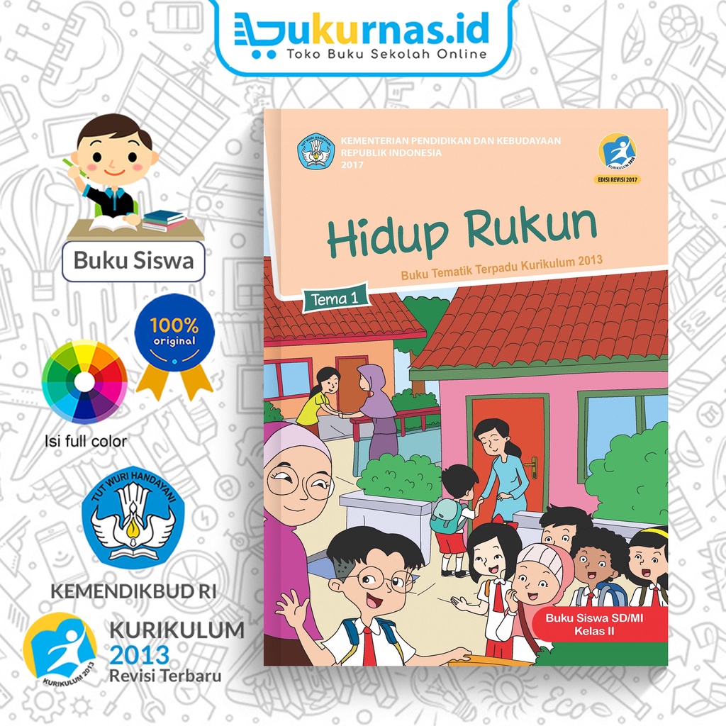 Jual Buku Tematik SD Kelas 2 Tema 1 Hidup Rukun K13 Revisi Terbaru