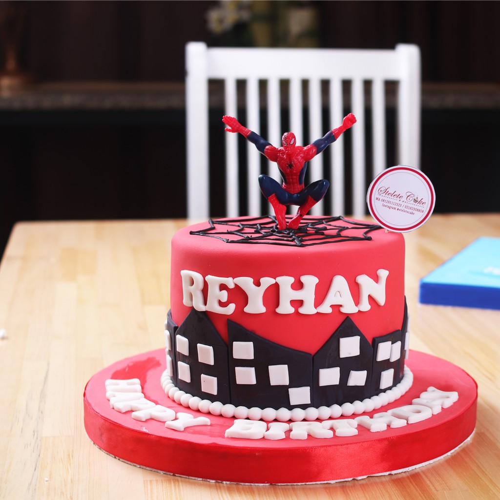 Jual Kue Ulang Tahun Spiderman / diameter 16 cm / MOHON BACA KETERANGAN ...
