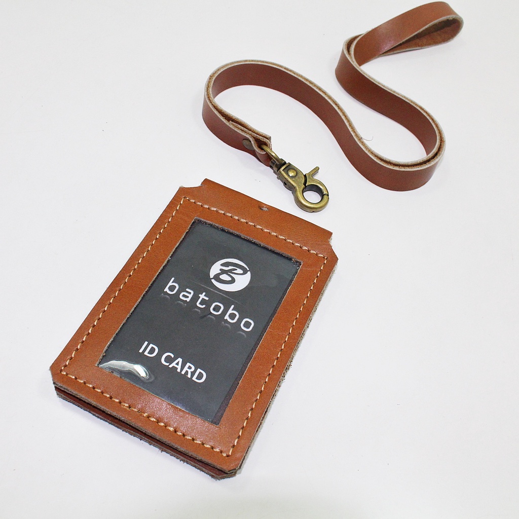 Jual Gantungan ID Card Holder Kulit Asli Model Name Tag B001530 Batobo ...