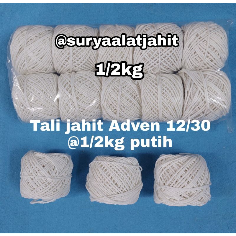 Jual Tali jahit Adven 12/30 @1/2kg putih =rp.27.000/1pak 10cones ...