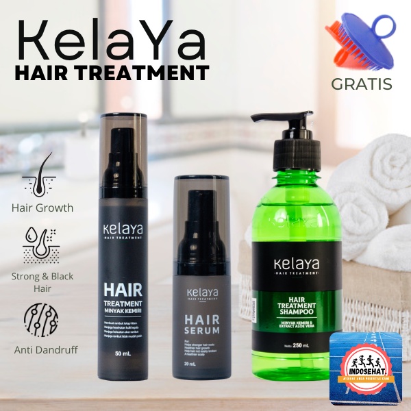Jual KELAYA Hair Treatment Shampoo Hair Serum Minyak Kemiri Perawatan