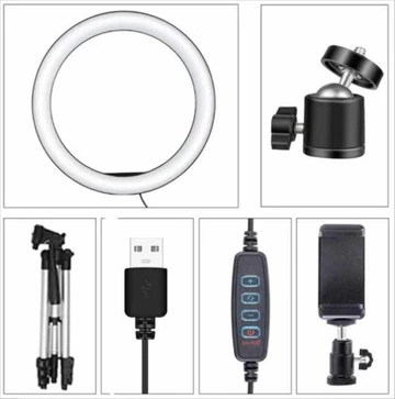 T Men Ring Light Led 26Cm Tripod 2.1Meter Selfie Make Up Live Tiktok