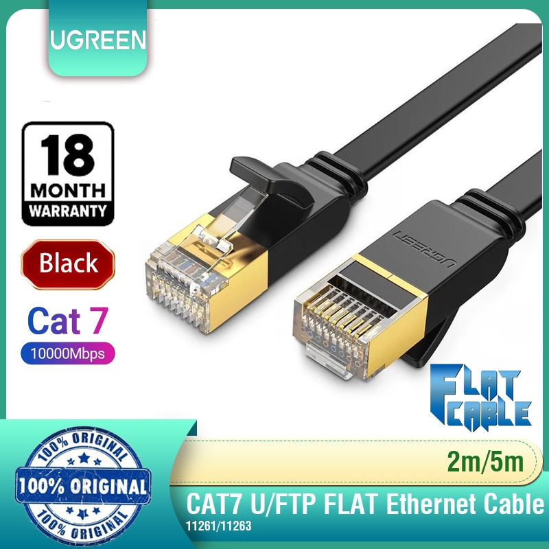 Jual Ugreen Cat U Ftp Flat Ethernet Cable Black Shopee Indonesia