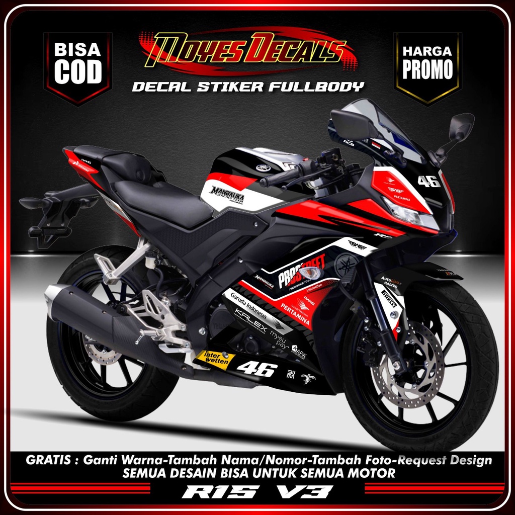 Jual Sticker R15V3 Decal R15 V3 Full Body Stiker R15 V3 Full Body Dekal ...