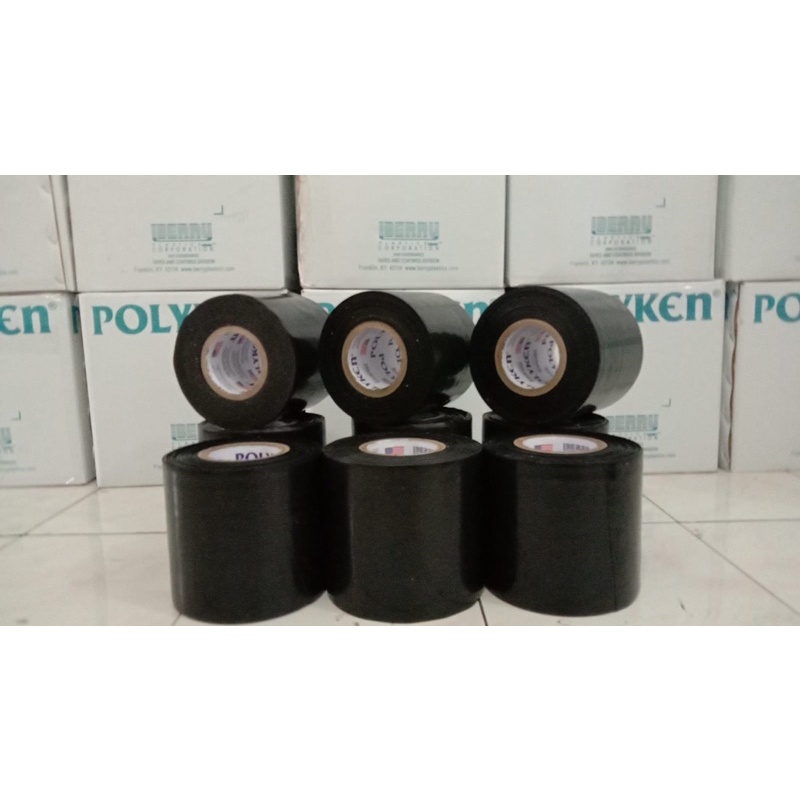 Jual Wrapping Pipa Polyken 980-20 Wrapping Tape Hitam 6 Inch x 100 Feet ...