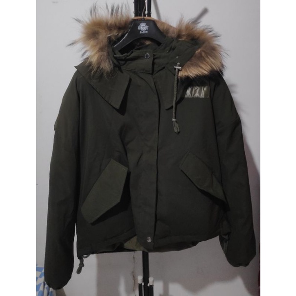 Jual Jaket Model Bulang Tebal hodie coat hijau army | Shopee Indonesia