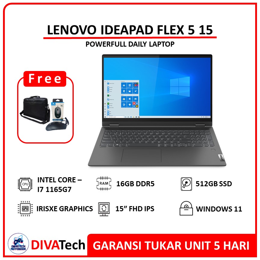 Jual Lenovo Ideapad FLEX 5 15 2in1 I7 1165G7 16GB 512GB 15.6FHD IPS ...