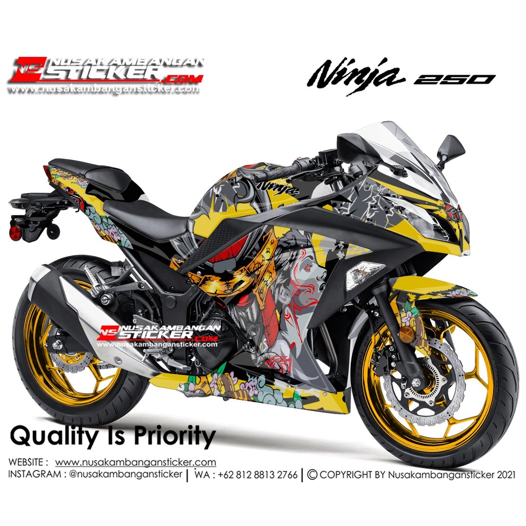 Jual Stiker Ninja All New 250 Samurai Kuning | Shopee Indonesia