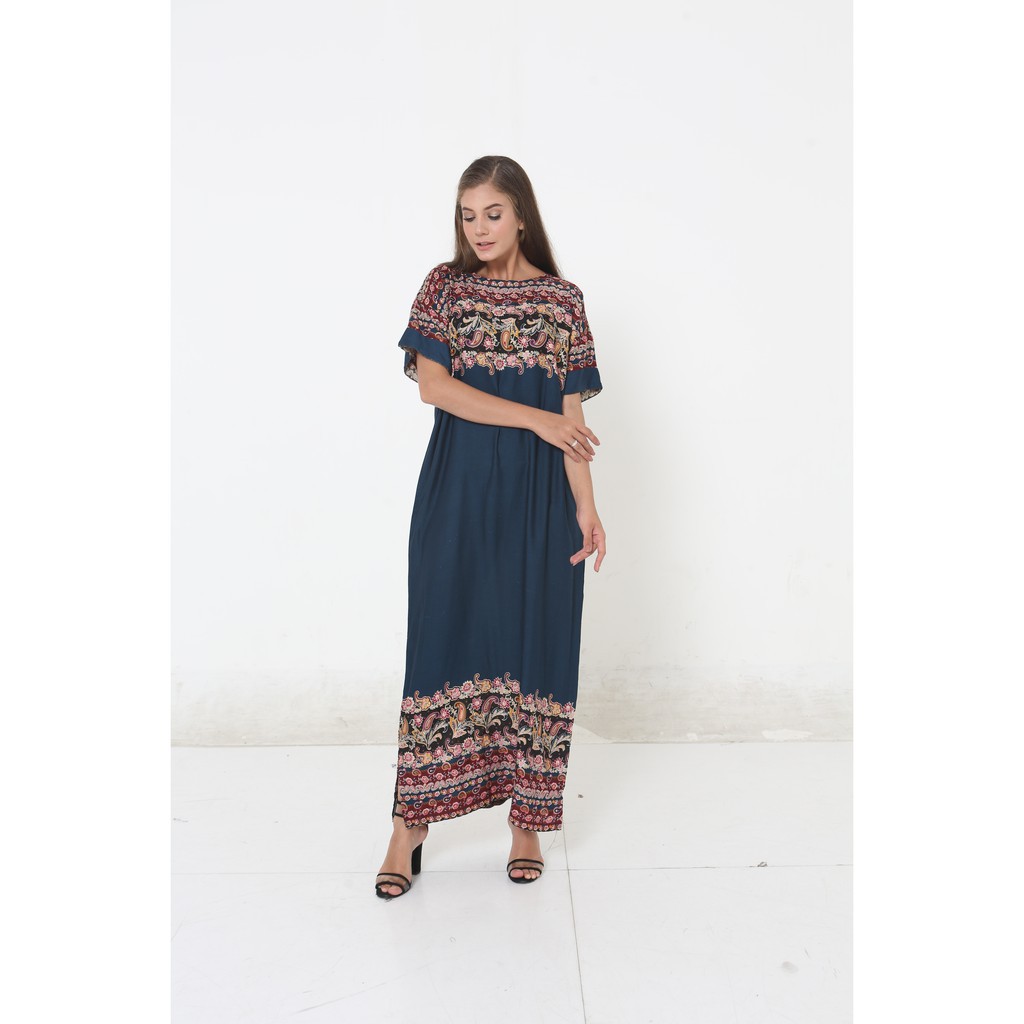 Jual Adikusuma - Long Dress Batik Thailand Style Alzena - Biru | Shopee ...