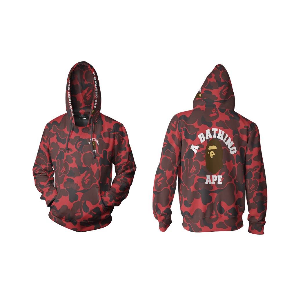 Jual [Riashop] Jaket Hoodie Pria A Bathing Ape Bape FullPrint
