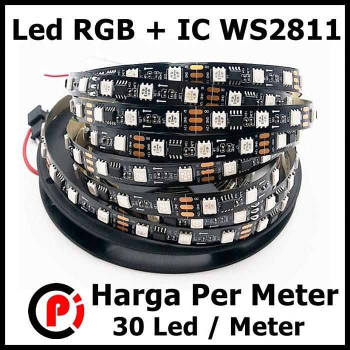 Jual Per Meter LED Strip RGB Plus IC WS2811 Programable 30 LED Per ...