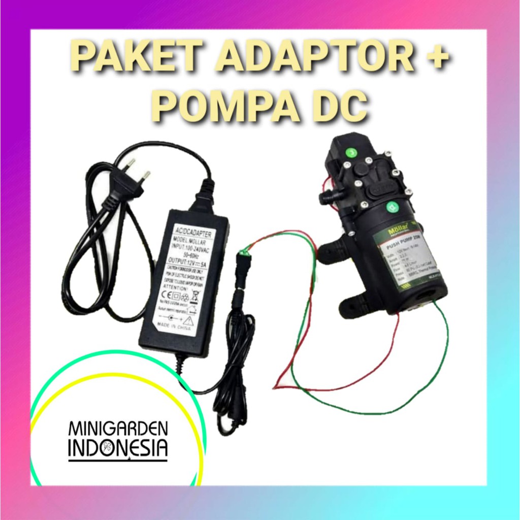 Jual Paket Adaptor Dinamo Pompa Air Mollar Volt Dc Psi Sprayer Pump Shopee Indonesia