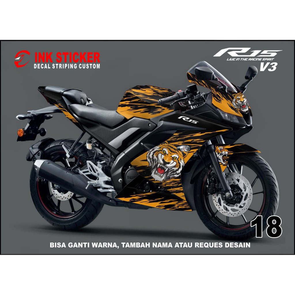 Jual Sticker Decal R15 V3 Desain 18 | Shopee Indonesia
