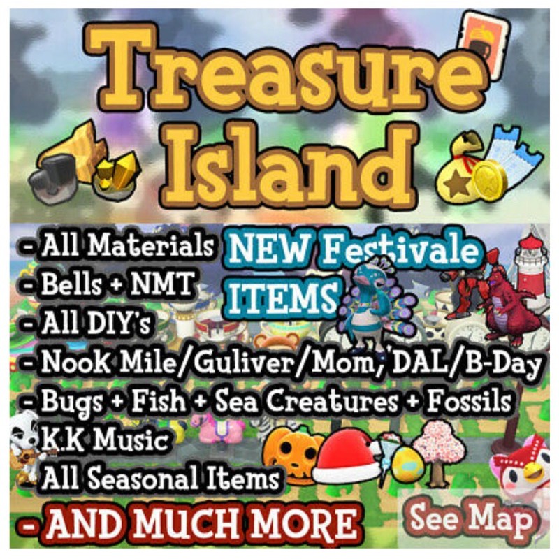 Jual Treasury Island ACNH NEW 1 Trip Pulau Treasure 40 Item / Update 2.