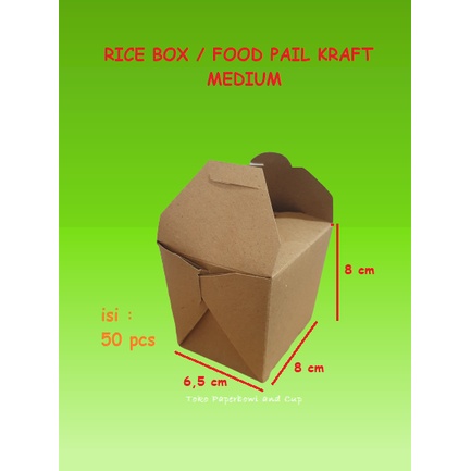 Jual Rice Box Food Pail Kraft Medium isi 50 pcs Lembaran | Shopee Indonesia