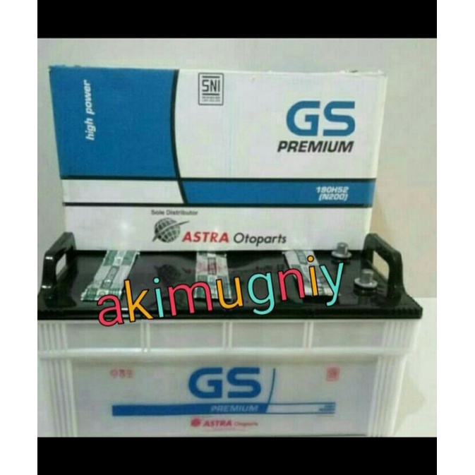 Jual aki gs astra n200 atau 190h52 12v 200ah aki basah yuasa sail incoe