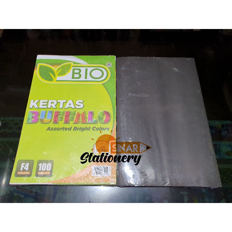 Jual Kertas Buffalo Cover Jilid Ukuran F4 Bio Hitam 1pak Isi 100pc